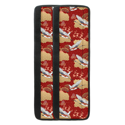 Crane Bird Kimono Pattern Print Refrigerator Handle Covers