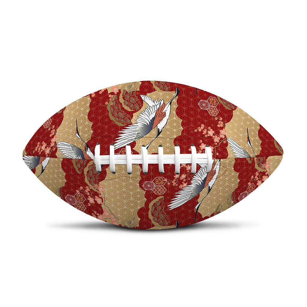Crane Bird Kimono Pattern Print Rugby Ball