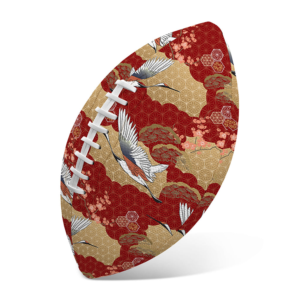 Crane Bird Kimono Pattern Print Rugby Ball