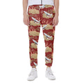 Crane Bird Kimono Pattern Print Joggers