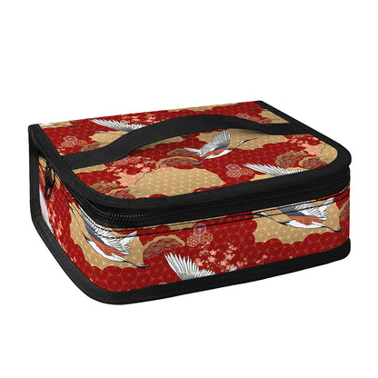 Crane Bird Kimono Pattern Print Small Lunch Bag