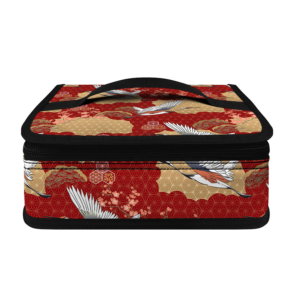 Crane Bird Kimono Pattern Print Small Lunch Bag
