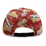 Crane Bird Kimono Pattern Print Snapback Cap