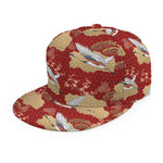 Crane Bird Kimono Pattern Print Snapback Cap