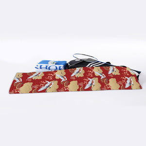 Crane Bird Kimono Pattern Print Sports Towel