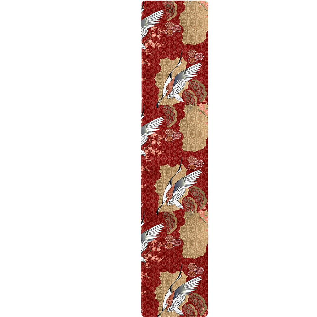 Crane Bird Kimono Pattern Print Table Runner