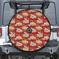 Crane Bird Kimono Pattern Print Tire Cover With Camera Hole
