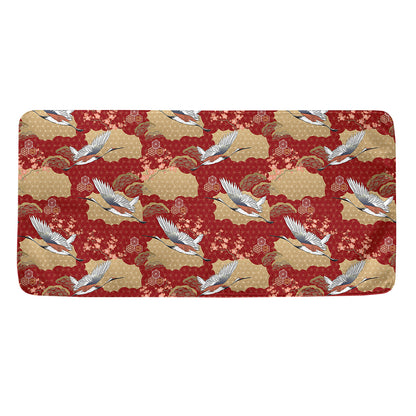 Crane Bird Kimono Pattern Print Towel