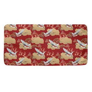 Crane Bird Kimono Pattern Print Towel