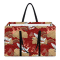 Crane Bird Kimono Pattern Print Utility Tote Bag