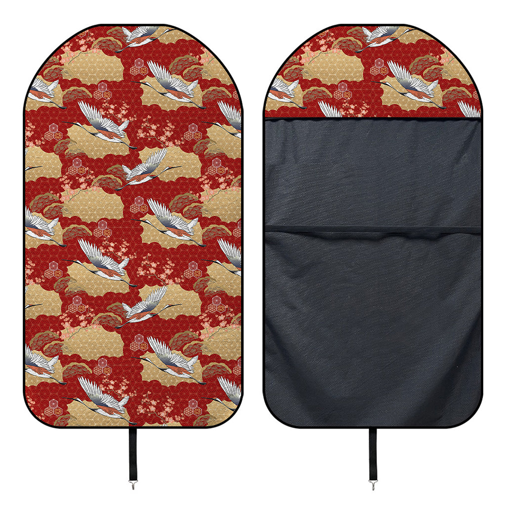 Crane Bird Kimono Pattern Print Waterproof Car Seat Cover