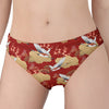 Crane Bird Kimono Pattern Print Women's Panties