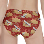 Crane Bird Kimono Pattern Print Women's Panties