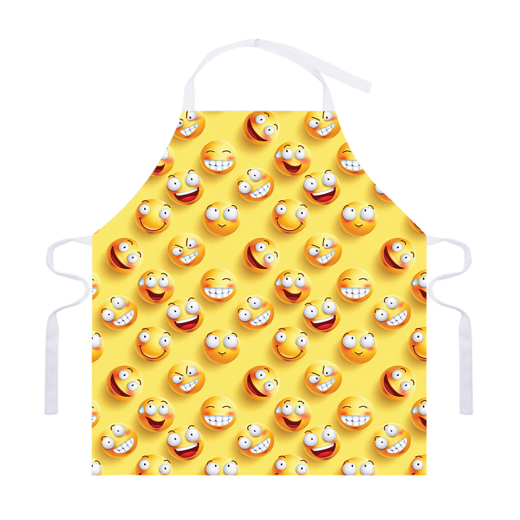 Crazy Emoji Pattern Print Adjustable Apron