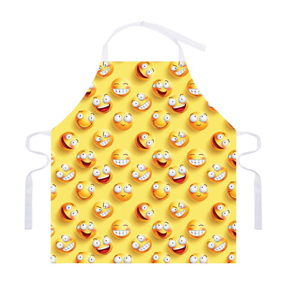 Crazy Emoji Pattern Print Adjustable Apron