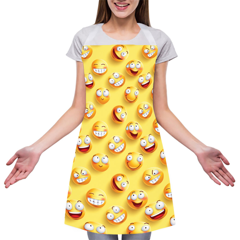 Crazy Emoji Pattern Print Adjustable Apron