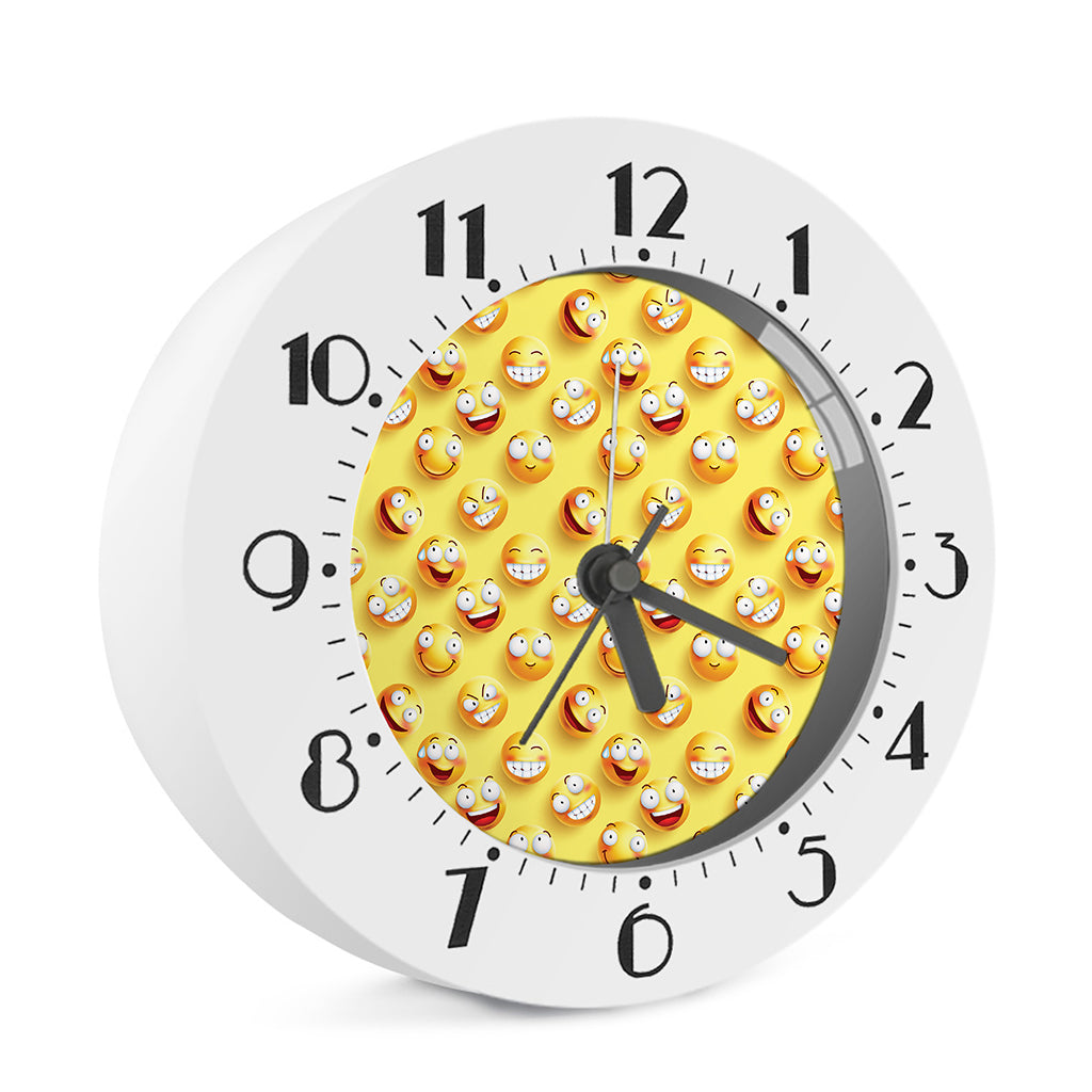Crazy Emoji Pattern Print Alarm Clock