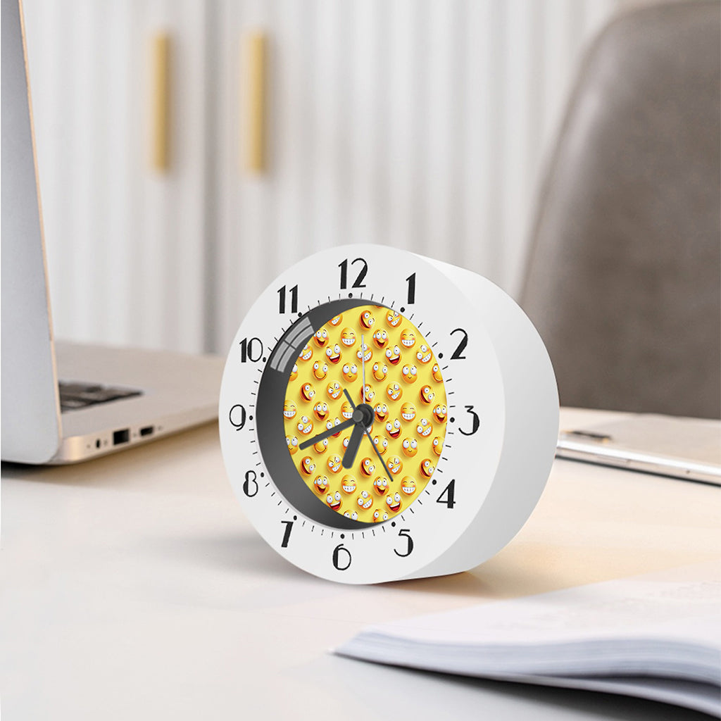 Crazy Emoji Pattern Print Alarm Clock
