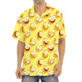Crazy Emoji Pattern Print Aloha Shirt