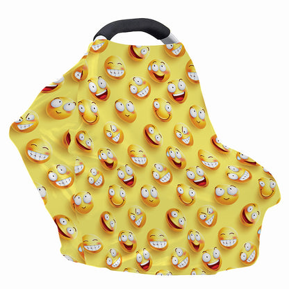 Crazy Emoji Pattern Print Baby Seat Cover