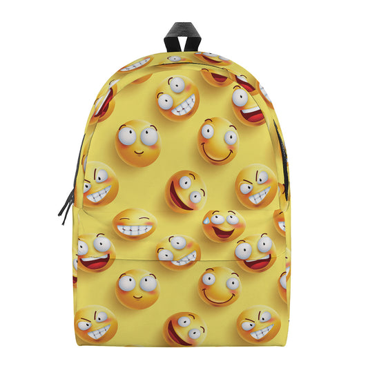 Crazy Emoji Pattern Print Backpack