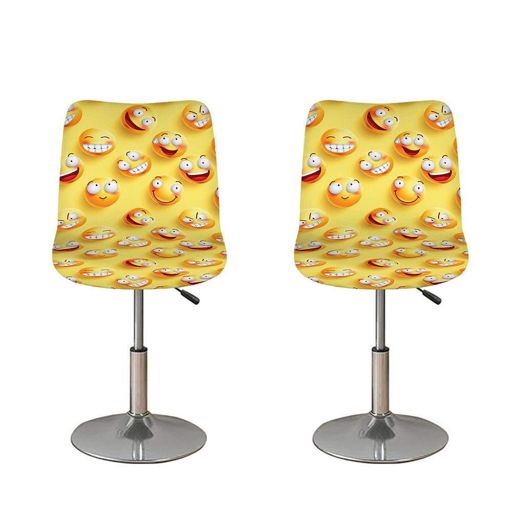 Crazy Emoji Pattern Print Bar Stool Covers