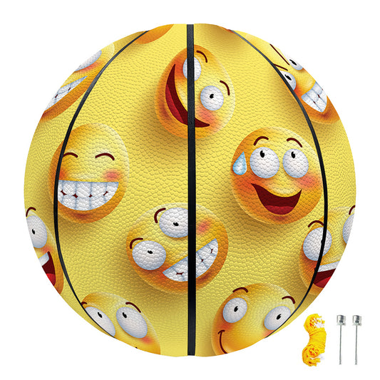 Crazy Emoji Pattern Print Basketball
