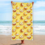 Crazy Emoji Pattern Print Beach Towel