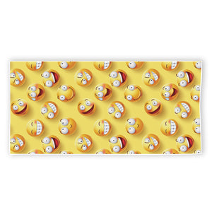 Crazy Emoji Pattern Print Beach Towel