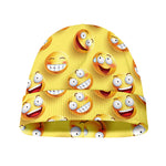 Crazy Emoji Pattern Print Beanie