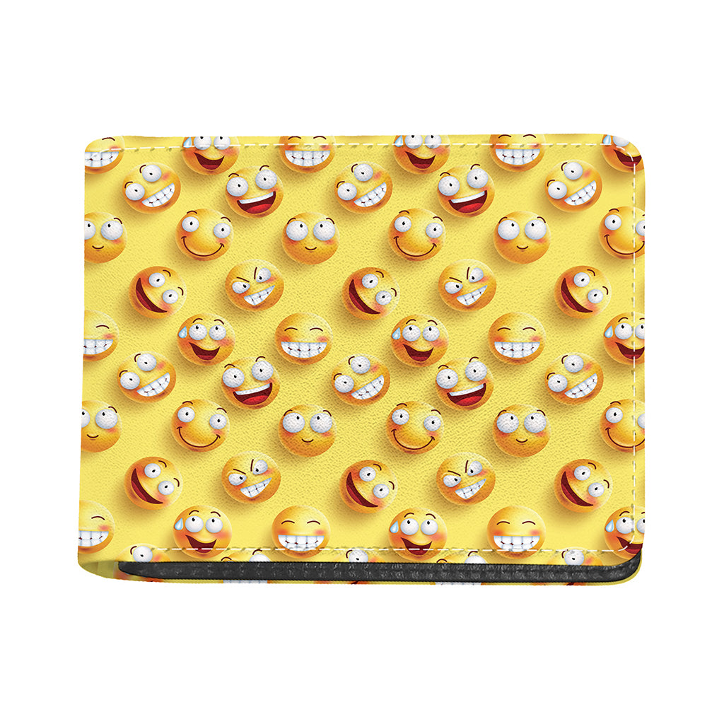 Crazy Emoji Pattern Print Bifold Wallet