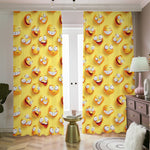 Crazy Emoji Pattern Print Blackout Pencil Pleat Curtains