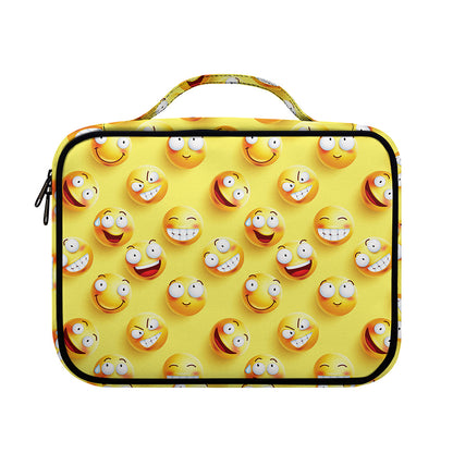 Crazy Emoji Pattern Print Briefcase Bible Bag