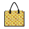 Crazy Emoji Pattern Print Canvas Tote Bag