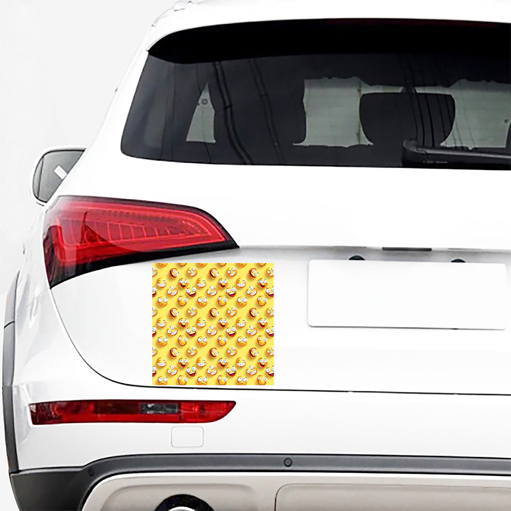 Crazy Emoji Pattern Print Car Sticker