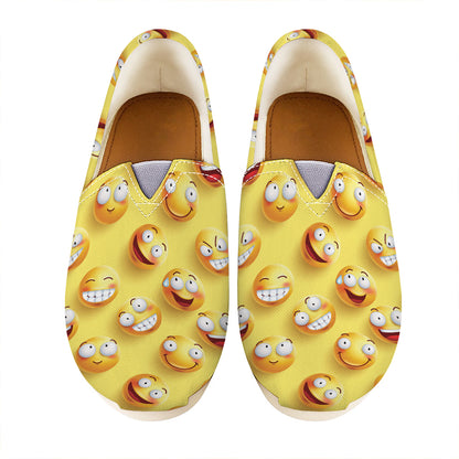 Crazy Emoji Pattern Print Casual Shoes
