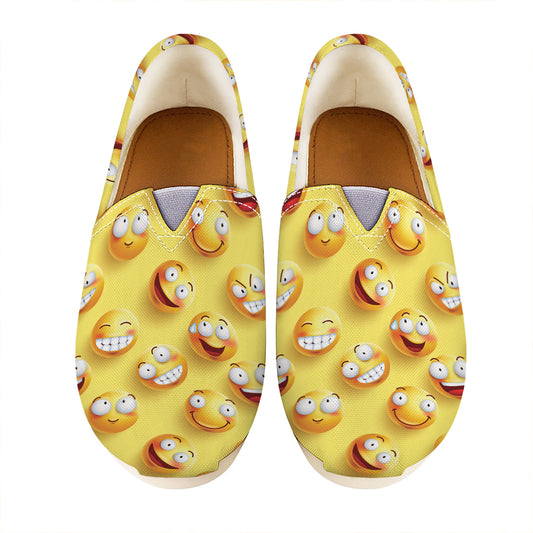 Crazy Emoji Pattern Print Casual Shoes