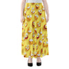 Crazy Emoji Pattern Print Chiffon Maxi Skirt