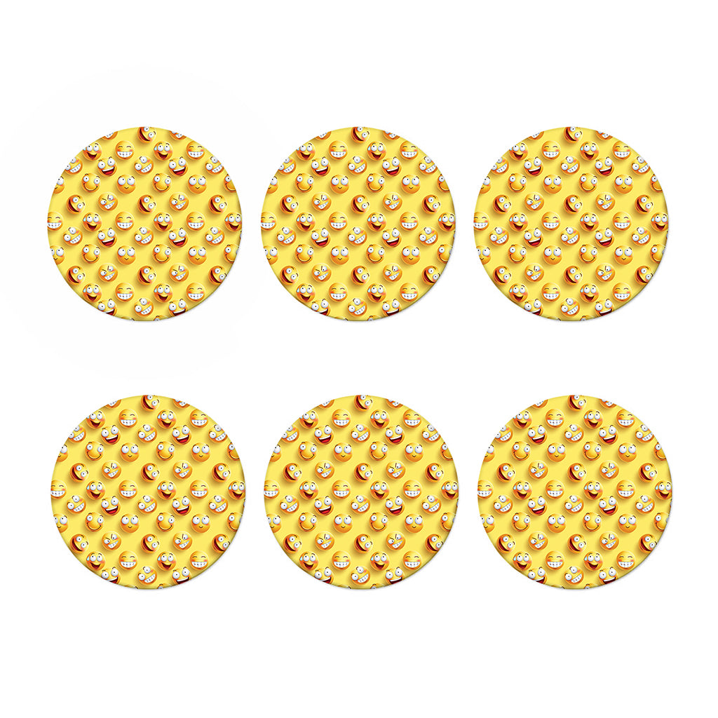 Crazy Emoji Pattern Print Coaster Set