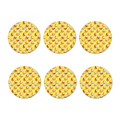 Crazy Emoji Pattern Print Coaster Set