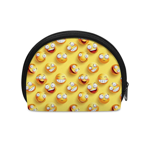 Crazy Emoji Pattern Print Coin Purse