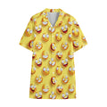 Crazy Emoji Pattern Print Cotton Hawaiian Shirt