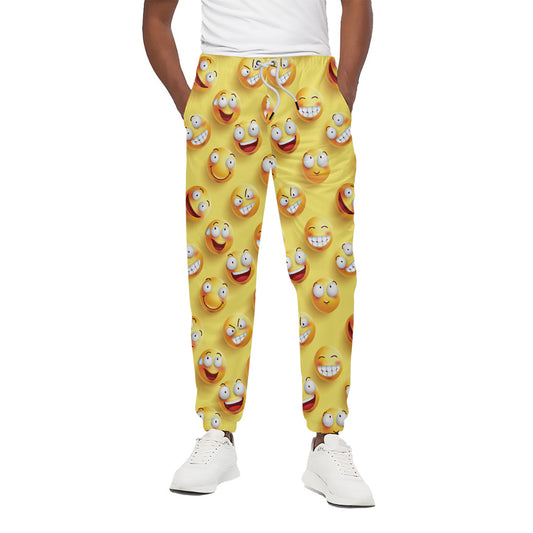 Crazy Emoji Pattern Print Cotton Pants