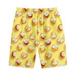 Crazy Emoji Pattern Print Cotton Shorts
