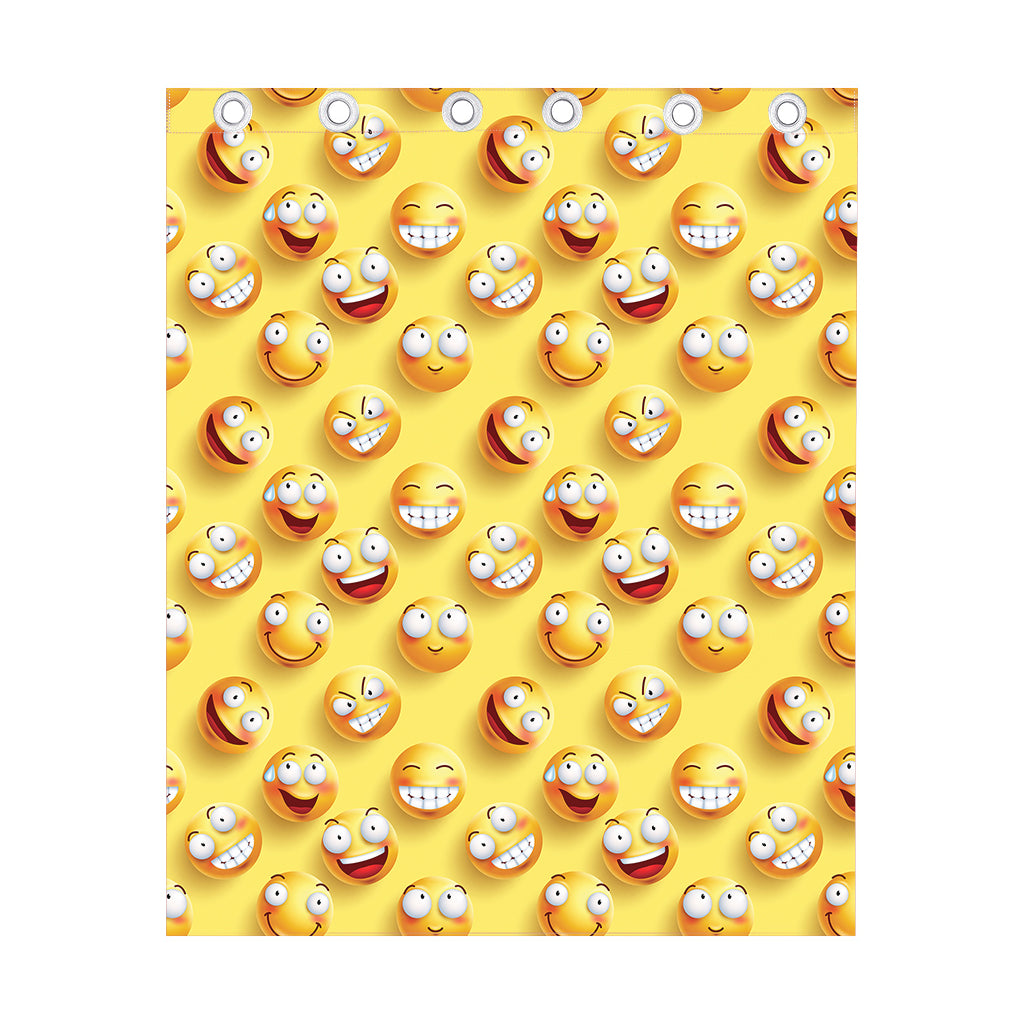 Crazy Emoji Pattern Print Curtain