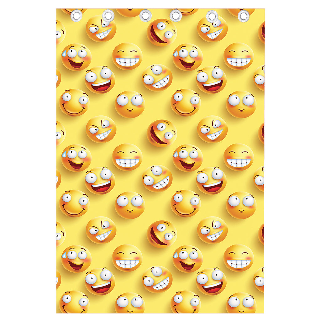 Crazy Emoji Pattern Print Curtain