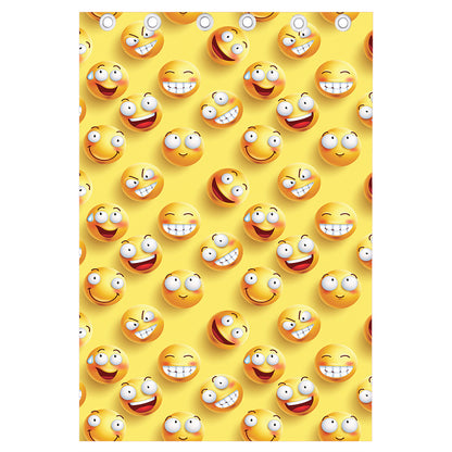 Crazy Emoji Pattern Print Curtain