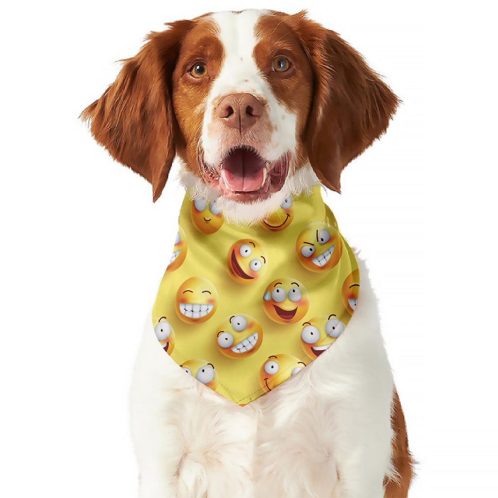 Crazy Emoji Pattern Print Dog Bandana