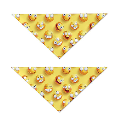 Crazy Emoji Pattern Print Dog Bandana