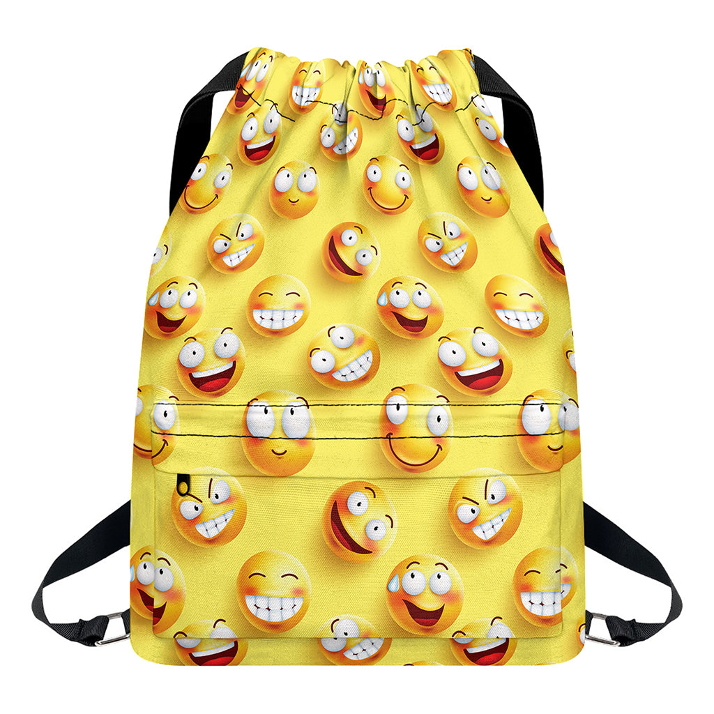 Crazy Emoji Pattern Print Drawstring Backpack